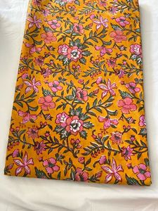 Tela de algodón orgánico hecha a mano diseñador confección estampado Floral peso ligero étnico patio tela para correr para niños artesanía - Product Image 3