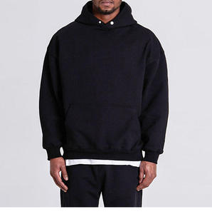 Survêtements à broderie 600 coton pour hommes 100% g/m² personnalisés poids lourd pour impression bouffante sweat à capuche surdimensionné d'hiver teint uni - Product Image 3