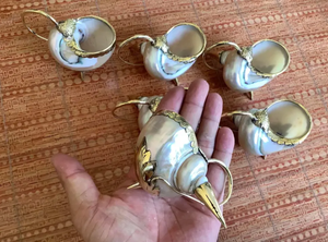 Tasse décorative en verre Sea Shell pour table à manger et événements sur le thème de l'océan - Product Image 5