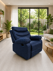 Sillón Reclinable de Tela Azul Marino para Sala de Estar, Apartamento, Villa u Oficina, Sofá de Fabricante con Tela Personalizada y Madera Extensible - Product Image 5