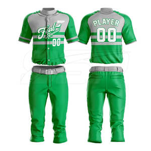 Conjuntos de uniformes de béisbol profesionales hechos a medida al por mayor, logotipo personalizado transpirable de talla grande - Product Image 1