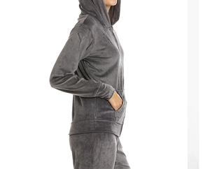 Women Two Piece Set Velvet Sweat <b>Suit</b> Zipper Hoodies and <b>Pants</b> Velour Tracksuit for Women With Custom Color 2026 - Product Image 4