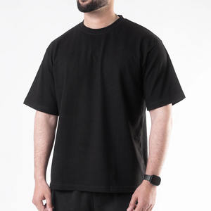 T-shirt oversize 100% coton à épaules tombantes de haute qualité, poids lourd Boxy court formel style hip hop, tissu tricoté personnalisé - Product Image 3