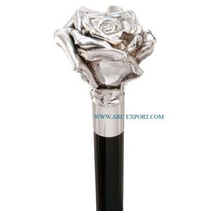 Bâton de marche de luxe en forme de rose polie miroir brillante conception merveilleuse faite à la main bâton de marche moderne le plus vendu d'Inde - Product Image 1