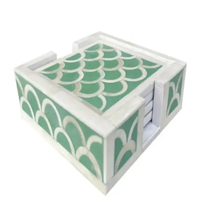 Juego de Posavasos de Hueso con Incrustaciones de Flores de Diseño Moderno, el Último Modelo de Posavasos de Hueso para Café Familiar - Product Image 4