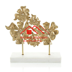 Escultura de Hoja de Palmera de Aluminio con Acabado Dorado para Decoración de Mesa de Centro en Hogar u Oficina - Product Image 3