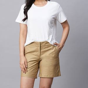 2025 nuevo estilo cintura elástica deportes gimnasio Fitness pantalones cortos Color sólido pantalones cortos para correr con bolsillo pantalones cortos de algodón para mujeres - Product Image 6