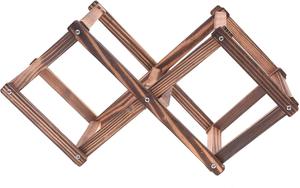 Fabricante de botellero de madera plegable de proveedor mayorista estante de exhibición organizador capacidad 3 botellas (marrón) - Product Image 2