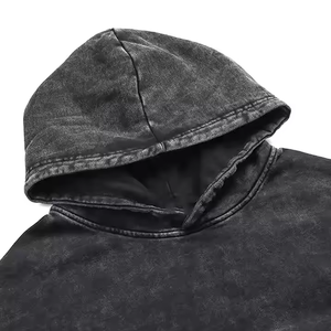 Sweat à capuche épais et lourd en coton 100% de haute qualité, coupe décontractée, délavé, avec impression sérigraphiée pour homme - Product Image 2