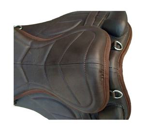 Sillín de carrera de cuero marrón de primera calidad Equipo de equitación ecuestre duradero en cómodo estilo occidental para caballos - Product Image 3