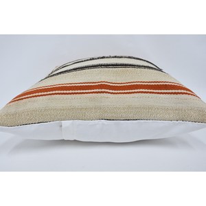 Beige bohème 24x24 pouces luxe Kilim oreiller tissé Vintage carré motif décoratif laine coussin pour literie Style de Noël - Product Image 5