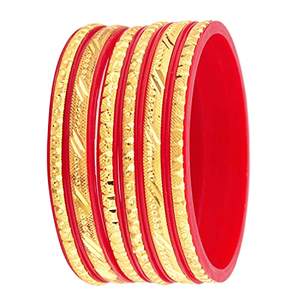 Joyería tradicional india, brazalete chapado en oro grabado en acrílico, fabricantes de joyería, Rojo - Product Image 1