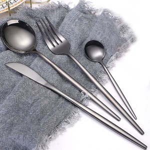 Ensemble de couverts de mariage élégant plaqué or ensemble de cuillères à thé or épais martelé poignée simplicité Design ensemble de couverts - Product Image 6