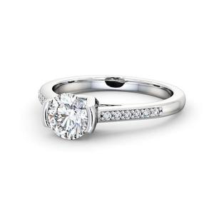 Anillo de boda de diamante cultivado en laboratorio de corte redondo, anillo hecho a mano de boda solitario vintage, conjunto de pavé antiguo, anillo de promesa nupcial para mujer - Product Image 5