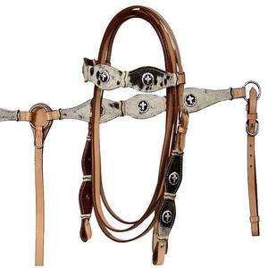 Ensemble de bridon et de collier de poitrine en cuir DD de haute qualité, rênes, ensemble de bridon western, accessoires d'équitation, vente en gros - Product Image 4
