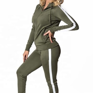 New Latest Design Plus Size Ladies Training Tracksuit Two Piece Set Womens Low Moq Tracksuit - Product Image 1