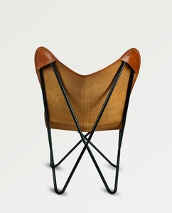 Luxury Antique Butterfly Leisure Chair Foldable Iron Leather for Indoor Outdoor for Office Bedroom Living Room Home Relaxing - Product Image 2