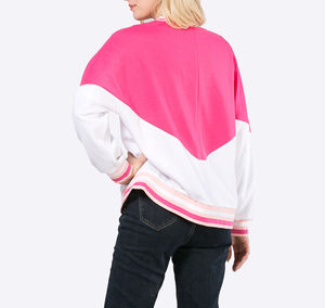 เสื้อสเวตเตอร์แขนยาวแบบสวมหัวแขนยาวสำหรับผู้หญิงเสื้อฮิปฮอปผ้าฝ้าย100% สีชมพูแบบกำหนดเองได้สำหรับฤดูใบไม้ร่วง - Product Image 3