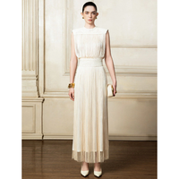 Top vente robe d'été femmes lierre robe midi sans manches tissu de haute qualité femmes vêtements de luxe étiquetage privé marque de luxe