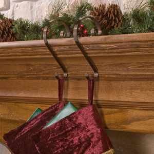 Set of 2 <b>Stocking</b> Holder Latest Design <b>Stocking</b> Scrolls Stock <b>Hanger</b> Metal Cooper Finished <b>Stocking</b> Hooks <b>for</b> Top Sale - Product Image 5