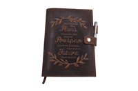 Plans and Prosper A5 Carnet personnalisé personnalisable fait à la main Vintage Brown Designer Couverture en cuir Fermeture à pression Rechargeable