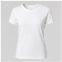 Kaos Wanita Kerah Bulat Streetwear Musim Panas Bahan Katun 100% Bernapas Lengan Pendek Polos Custom Print Kaos Wanita Kerah Bulat