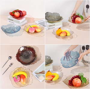 Großpackung Benutzerfreundliche Blütenblatt-förmige Lebensmittelgeeignete PET-Teller Stapelbar Große Kapazität Leicht zu Reinigen Spülmaschinenfest Küchengeschirr für Zuhause - Product Image 2