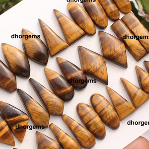 Pares de gemas de ojo de tigre pulidas de alta calidad, para pendientes, venta al por mayor, de fábrica, para fabricación de joyas - Product Image 4