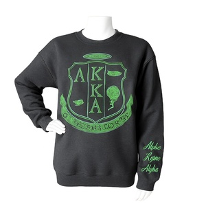 Sudadera de cuello redondo con estampado en relieve de logotipo personalizado de estilo universitario, Jersey informal, Tops de hermandad de mujeres, forro polar de algodón 100% - Product Image 4