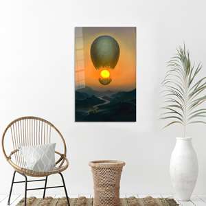 Surreal Hot Air <b>Balloon</b> Canvas Art: Vladimir Kush Style Print,TEMPERED GLASS ART - Product Image 1