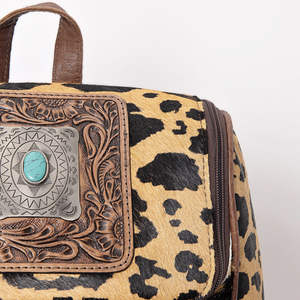 High Quality Genuine Leather Western Cowhide Floral Tooled Bohemian Backpack Tassel Flowers-Luxury Women's <b>Accessories</b> Autumn - Product Image 3