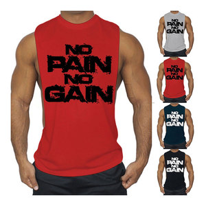 Camiseta sin mangas de gimnasio con logotipo personalizado al por mayor, camiseta sin mangas con tirantes musculares para entrenamiento físico, culturismo para hombres - Product Image 6