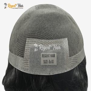 Gran stock de REGENT Gulf Plus trama atada a mano onda Natural onda de agua estilo recto tupé de pelo indio para hombres - Product Image 4