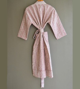 Handmade Japanese Style Kantha <b>Kimono</b> Quilted Block Print New Longwear Bridesmaid Gown Beach Cover Robes Letter Indian Kantha - Product Image 6