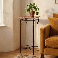 Table d'appoint moderne en fer et marbre, mobilier d'appoint de luxe, table d'appoint en fer faite à la main pour hôtel, restaurant, fournisseur de mobilier d'intérieur