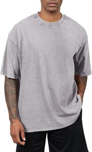 เสื้อยืดผ้าฝ้ายฟอกสีกรดสำหรับชายและหญิงเสื้อยืดลำลองแนวย้อนยุคนุ่มๆแฟชั่นแนวสตรีท - Product Image 5