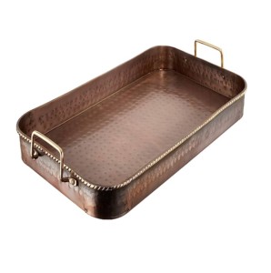 ถาดเสิร์ฟพร้อมที่จับทำจากทองแดงบริสุทธิ์ - Product Image 1