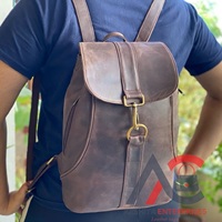 Sac à dos en cuir marron r260, Vintage, fait à la main, pour bureau