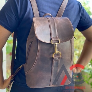 Sac à dos en cuir marron r260, Vintage, fait à la main, pour bureau - Product Image 1