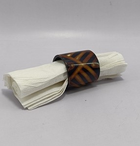 Servilletero de madera único en stock, Decoración de mesa de diseñador para bodas, soporte de tejido elegante - Product Image 2