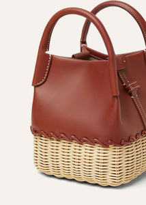 กระเป๋าหวายขนาดเล็กกระเป๋าหวายพร้อมสายยาวกระเป๋าหวายพร้อมหนังกระเป๋าสุดหรูแบบถักด้วยมือสำหรับขายส่ง Nhat Minh - Product Image 5