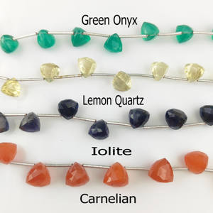 Cuentas facetadas de amazonita de 7-8 mm en forma de trillón, grado AAA natural, para la fabricación de joyas, 14 cuentas, 8 pulgadas - Product Image 4