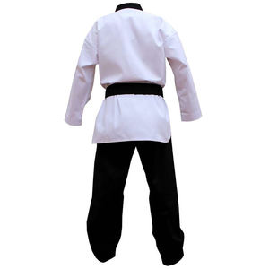 Tissu en coton/polyester respirant de haute qualité uniforme de karaté personnalisé unisexe deux tons avec logo personnalisé et taille haute - Product Image 3