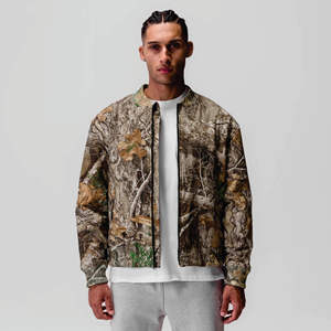 Venta al por mayor barato personalizado OEM diseño hueso impreso chaquetas de algodón para hombre de talla grande chaqueta de Bombardero - Product Image 2