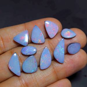 30.00กะรัต10.ชิ้นโอปอลจากออสเตรเลียสองชิ้นพลอยหลังเบี้ยแบบหลายไฟโอปอลจากออสเตรเลียเป็นคู่เครื่องประดับโอปอลจากธรรมชาติจากออสเตรเลีย - Product Image 1