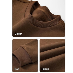 Sweat-shirt ample à col rond de couleur unie pour hommes avec manches longues Pulls en tissu imprimé personnalisé pour le commerce mondial. - Product Image 5