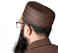 Chapeau de prière musulman Habibi Kufi avec logo personnalisé, en polyester, vente en gros, couvre-chef islamique pour hommes, léger, modeste, nouveau design