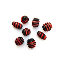 Nouvelle collection de perles en verre noir et rouge, perles opaques à gros trous pour la fabrication de bijoux, bracelets et accessoires de bricolage en provenance d'Inde