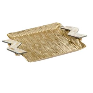 Plateau de service en métal de qualité supérieure plateau de service de finition nickelé pour plateau de service décoratif en métal en aluminium fait à la main - Product Image 3