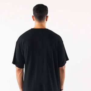 Elegantes camisetas personalizadas de gran tamaño con hombros caídos para hombre, 100 por ciento de algodón, transpirable, de punto, cuello redondo, suave - Product Image 3